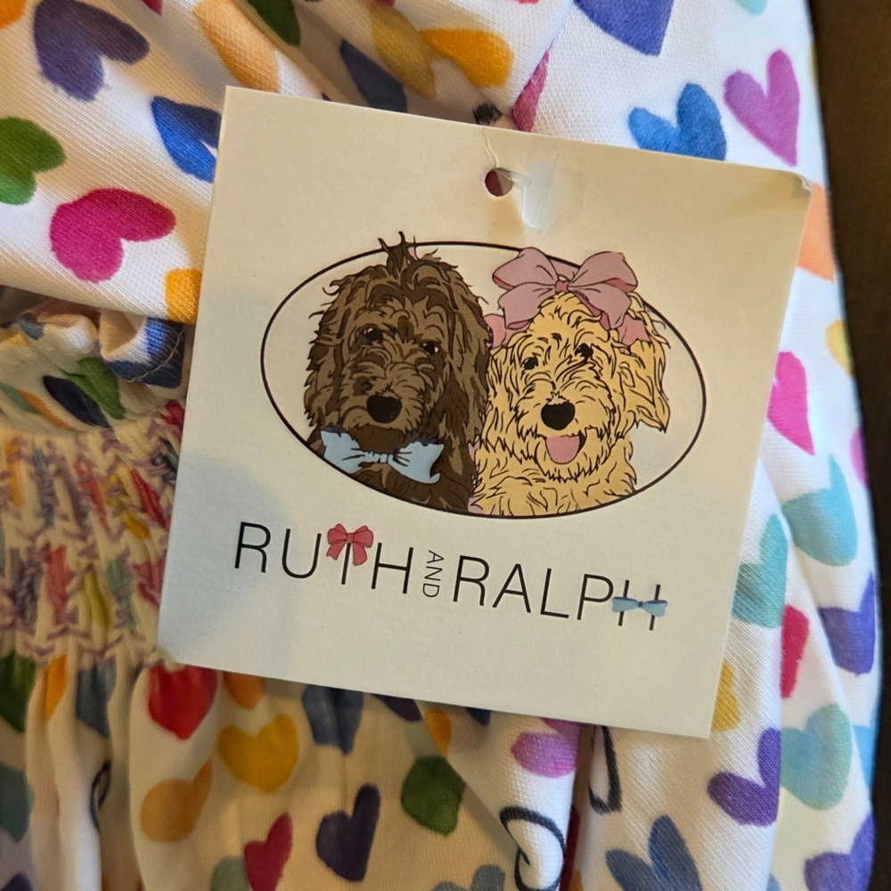 Colorful Heart Print Girls Dress - Picture 8 of 8